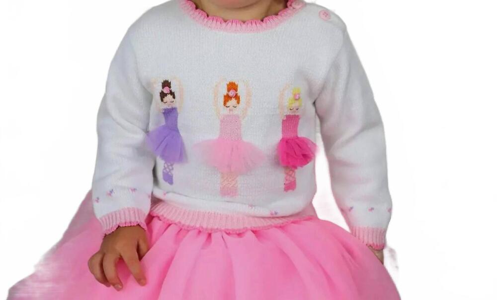 NEW PETIT AMI ZUBELS ballerina knit sweater in multi